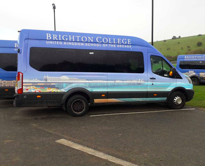 Full wrap van wrap for Brighton College